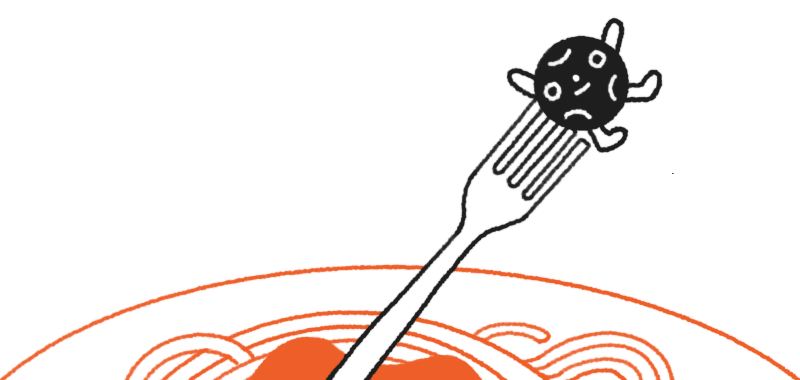 Pepper spaghetti illustration