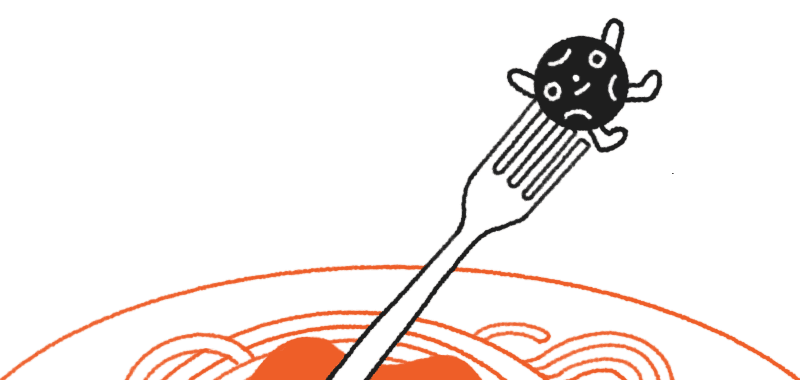 Pepper spaghetti illustration