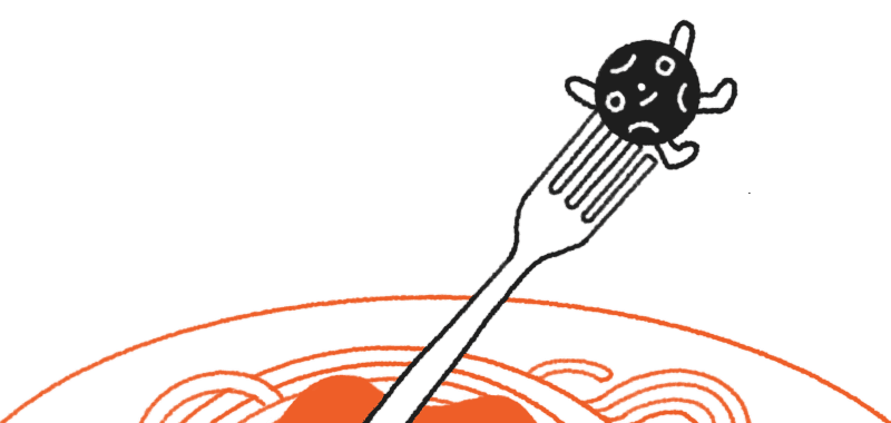 Pepper spaghetti illustration
