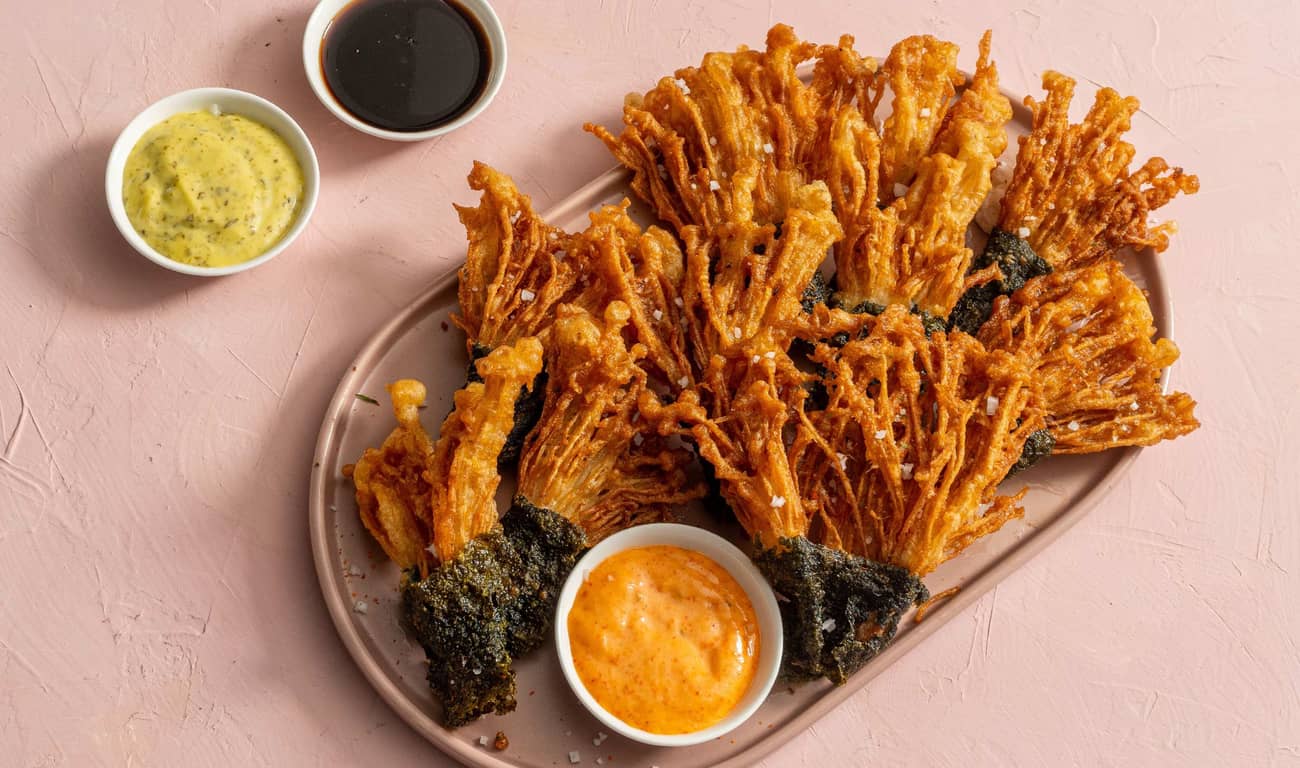 Crispy Fried Enoki Mushrooms