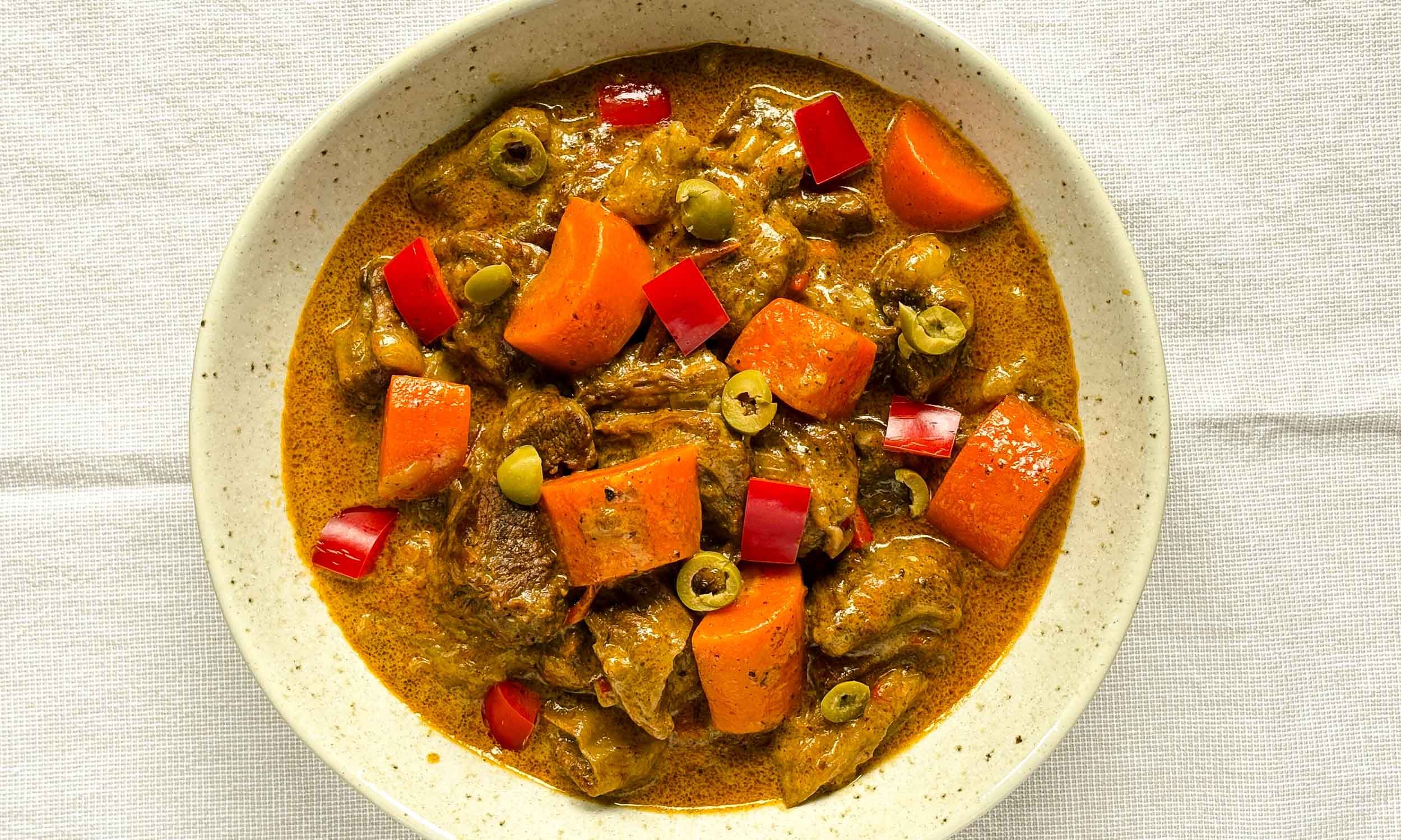 Bell Pepper Kaldereta in Coconut Milk