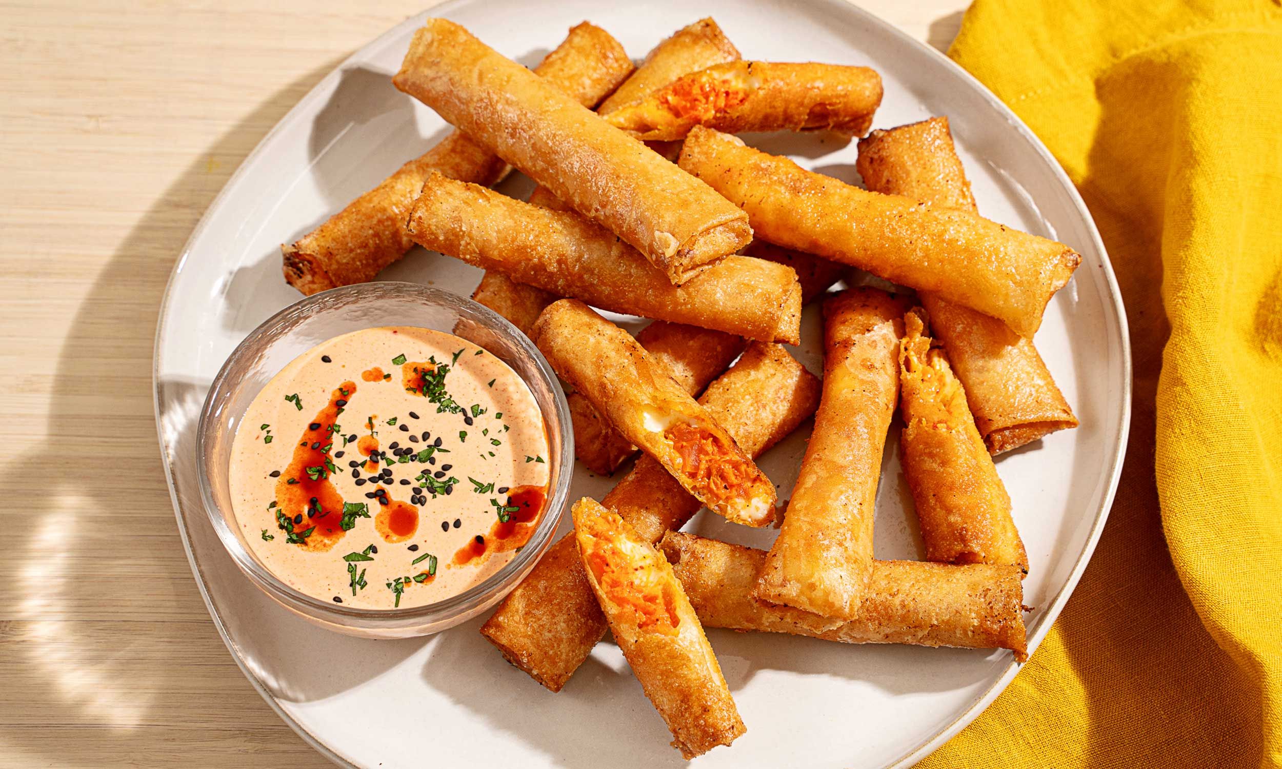 Kimchi Cheese Sticks with Kimchi-Mayo Dip